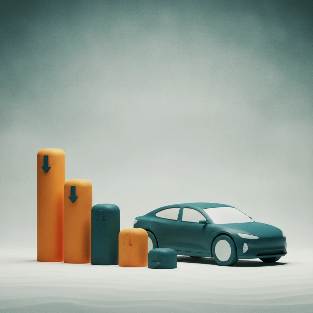 Car with descending loan payment bars