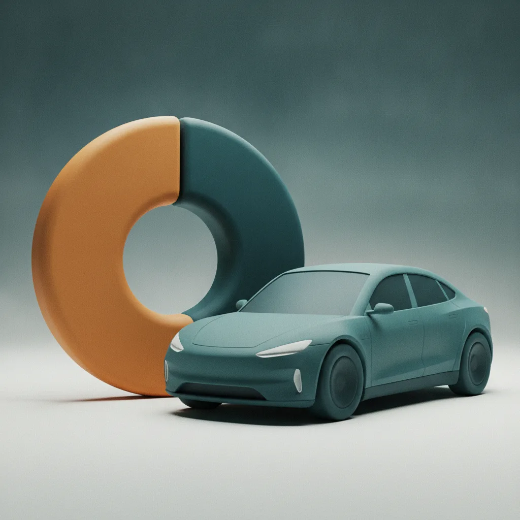 Car with segmented cost bar chart